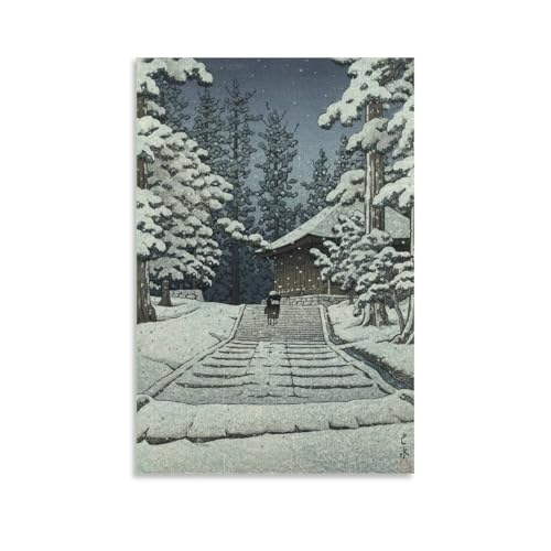 川瀬巴水 日本の浮世絵画家、版画ポスター (140) パネル キャンバス 壁アート ホームアートワーク すぐに掛けられます08x12inch(20x30cm)