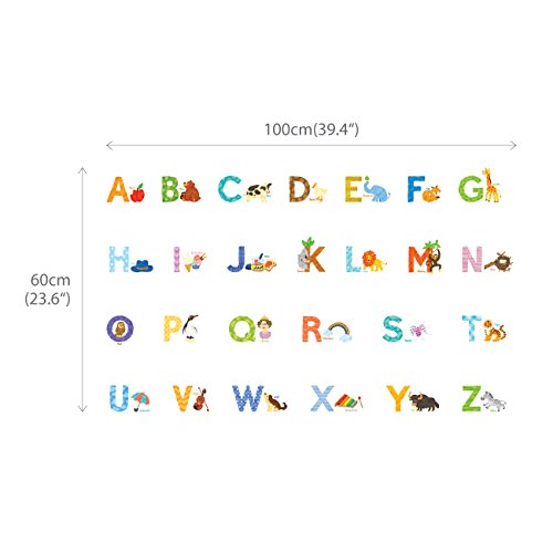 Decowall Ds-8003 Watercolour Animal Alphabet Kids Wall Stickers Wall Decals Peel And Stick Removable Wall Stickers For Kids Nursery Bedroom Living Room (Small) D?Cor #TOP6