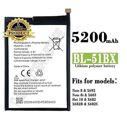Image of Original BL-51BX Battery for Infinix Note 8 X692 / Note 8i X683 / Hot 10 X682 / X682B / X682C [5200mAh] Battery with 6 Months Warranty** (J00193)