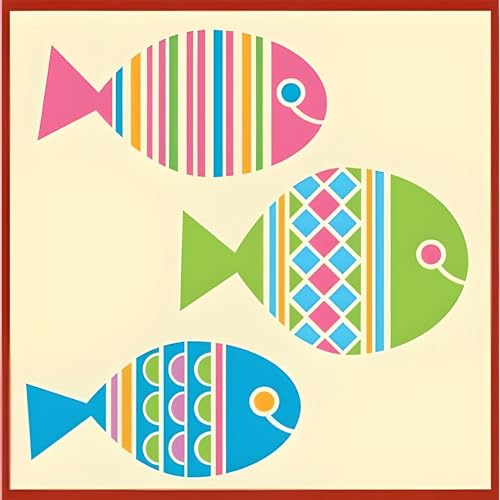 Fish Stencil - 4.7\" X 2.5\" Sea Ocean Creatures Marine Animals Mylar Stencils Drawing Painting Template Wall Stencil Reusable DIY Crafts - The Artful Stencil - Thumbnail 2