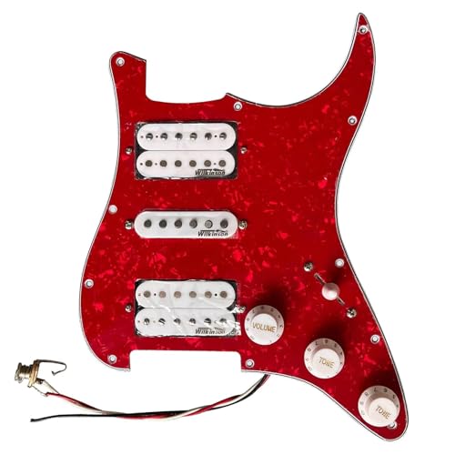 ギター搭載ピックガード 4層 11穴 配線済み HSH エレキギター ピックガード ピックアップ 5ウェイハムバッカーピックアップセット