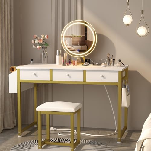 29% Off Lufeiya Makeup Vanity Desk with LED Mirror & Charging - Image 2