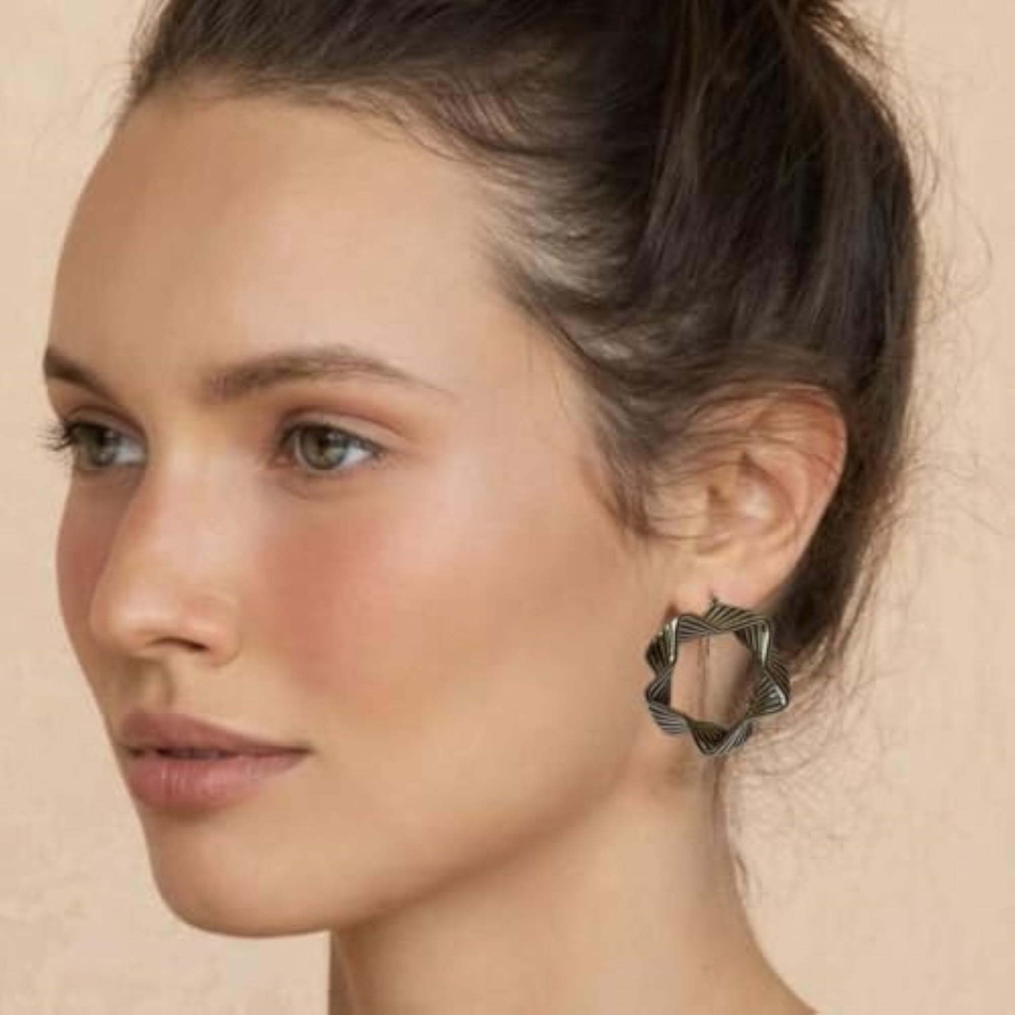 Women's Rose Gold Plated Triangular Stainless Steel Stud Earrings