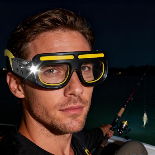 Gafas de luz LED | Linterna frontal recargable inteligente de 5 modos, anteojos de seguridad para camping, actividades nocturnas, camping, conducción, ciclismo, correr, - imagen 3
