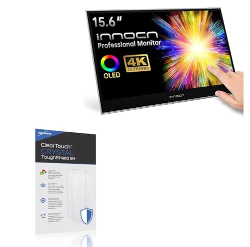 BoxWave Screen Protector Compatible with INNOCN Portable Monitor PU15-PRE (15.6 in) - ClearTouch Crystal ToughShield 9H (2-Pack), Clear 9H Tough Flexible Film Screen Protector