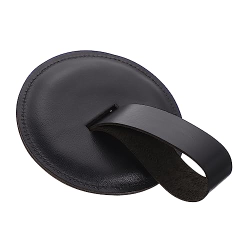 VICASKY Cowhide Cymbal Guard Pad Marching Band Cymbals Pad Hand Belt Black for Symphony Practice