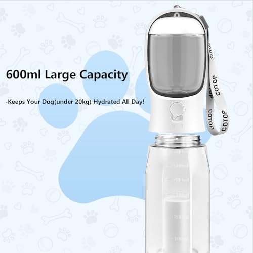 Image of Portable Dog Water Bottle, Leak-Proof Pet Water Dispenser with Water-Saving Reflow, One-Hand Operation & Dishwasher Safe Travel Bottle for Walking, Hiking & Travel