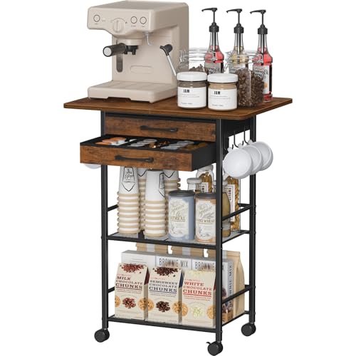 Snughome 5 Tier Rolling Coffee Cart