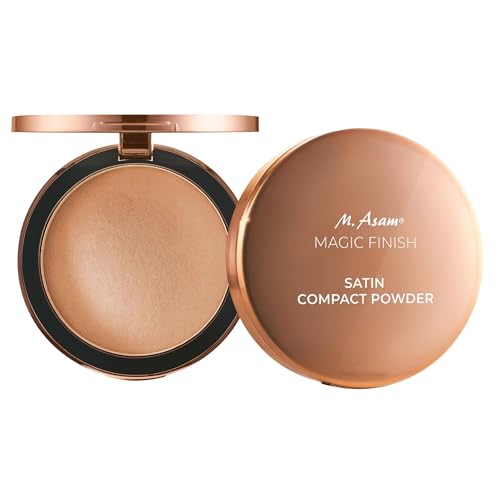 M. Asam MAGIC FINISH Satin Compact Powder Beige (8 g) - pressed powder for perfect hold, matting & perfecting, prolongs the hold of make-up, with hyaluronic acid & vitamin E, vegan