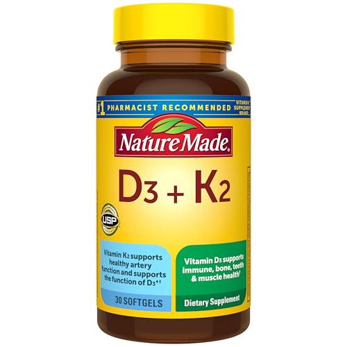 Nature Made Vitamin D3 K2 Supplement, 5000 IU...
