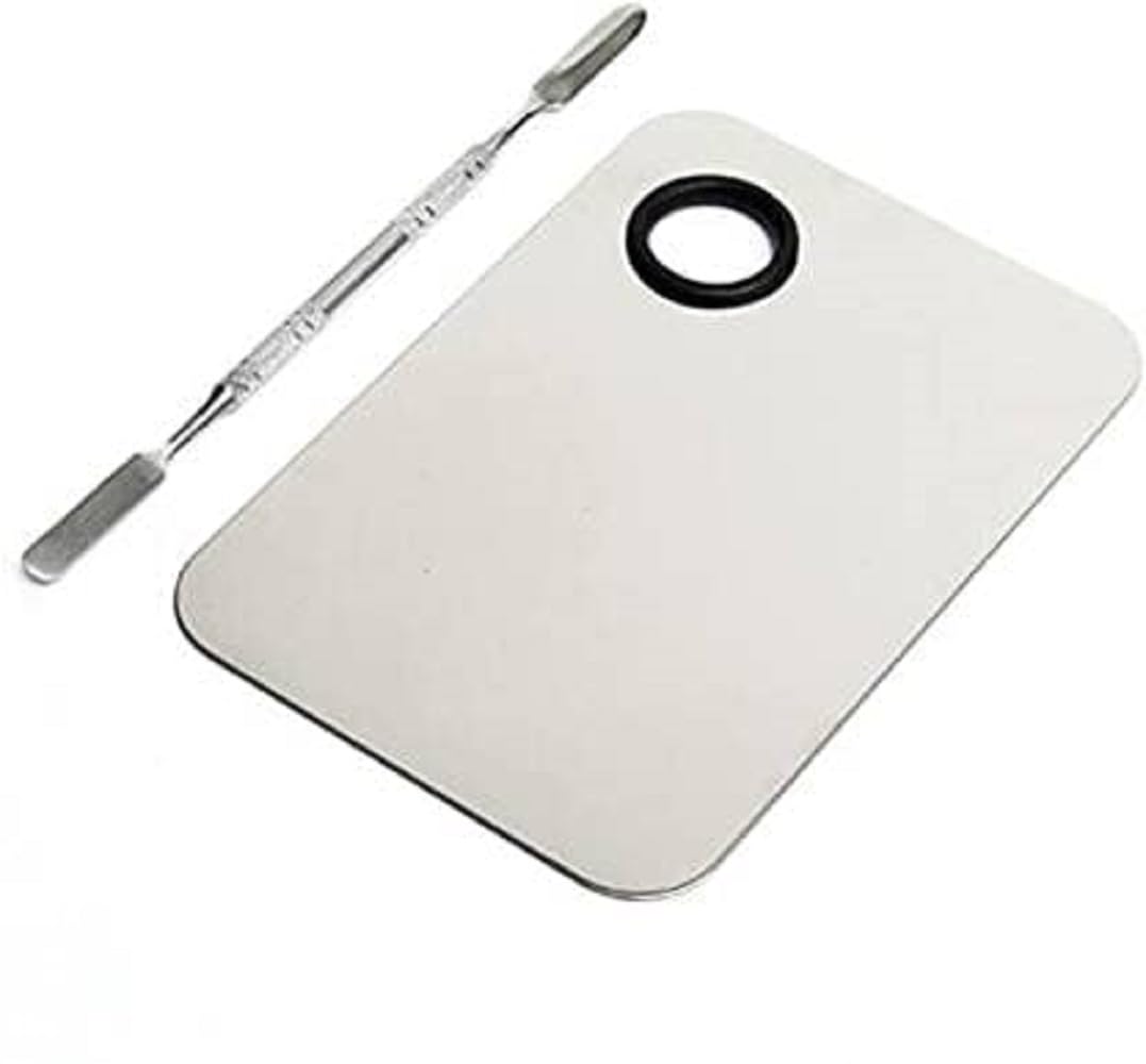 Makeup Mixing Blending Palette With Spatula, Flat Shape-image-25