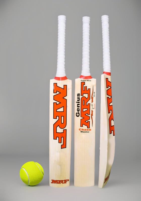 Image of Grand Edition Cricket Bat, Willow, Set of 1 Popular Willow Tennis Cricket Bat Suitable for Stree, Tournaments Practice Bat King virat kohli Signature