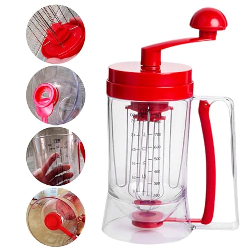 Pancake Batter Dispenser - 900ml Pancake Batter Dispenser and Mixer with Stirring Function, Pourer for Griddle, Waffle and Separator for Cupcakes, Waffles - Image 6