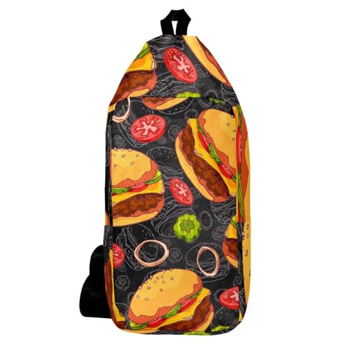 Mochila bandolera de hamburguesa para tus viajes y senderismo de fin de semana