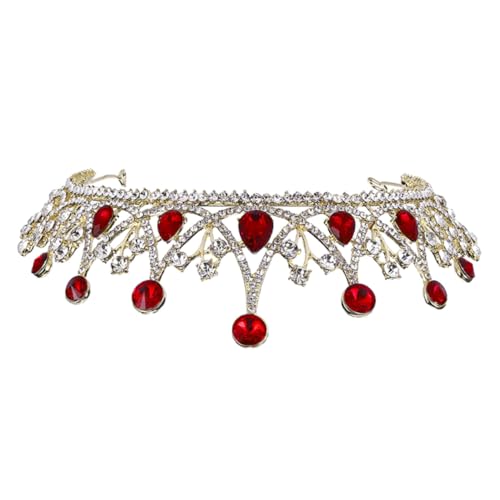 Couronne de mariée rouge légère pour éviter les douleurs de coiffure - 5