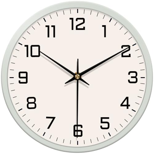 Image of STAR WORK Silent Non-Ticking Wall Clock 12 inch Inch Analog Clock & LCD Display | Calendar Date, Day, Temperature, Operated Decorative Clock for Living Room, Kitchen, Bedroom,Office (White Black)