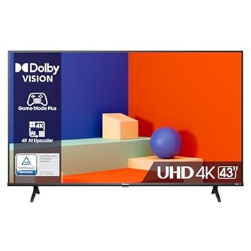 Hisense 43" UHD 4K 2023 43E63KT, Smart TV VIDAA U6, Dolby Vision, HDR 10+, Game Mode Plus, Alexa Built-in, Tuner DVB-T2/S2 HEVC 10, lativù 4K