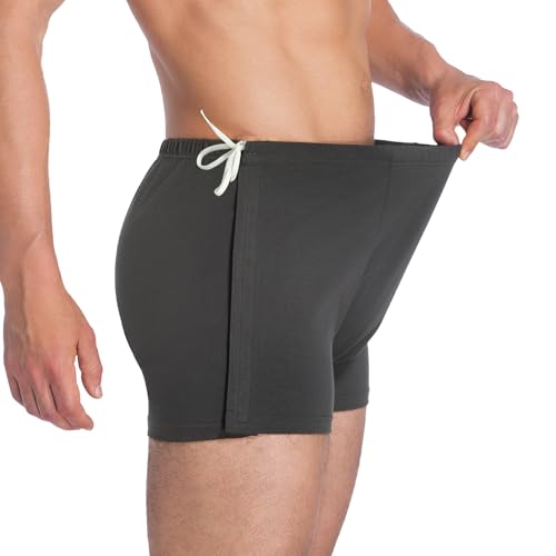 Men's Post-Surgery Tear Away Shorts, Loose Fit Cotton Shorts with Wide Leg and Snap for Knee & Hip Replacement Recovery4