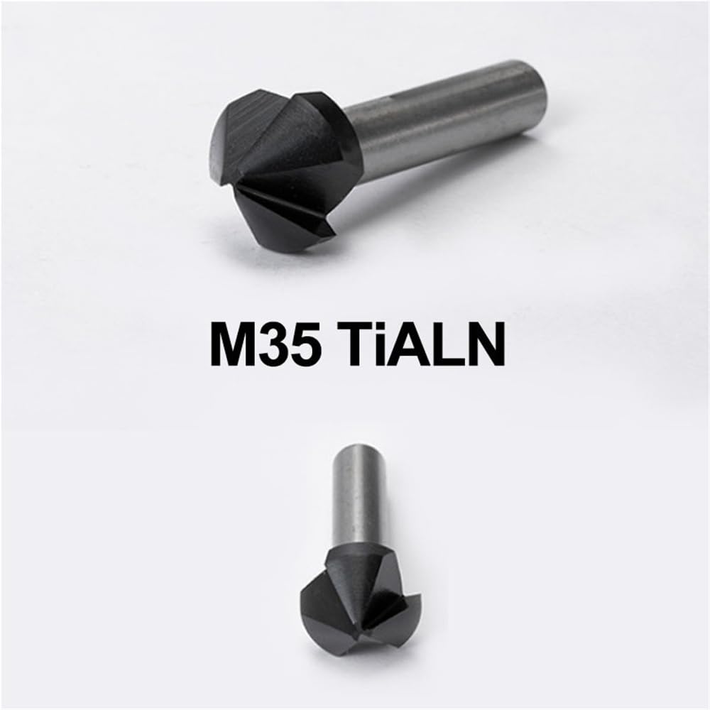 Punta svasatrice 1 pezz0 di fresa for smussatura e sbavatura, punta da trapano svasatrice a 3 scanalature a 90 gradi for metallo in acciaio e alluminio in ferro(Black,31mm)