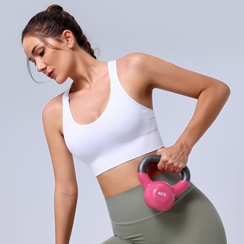 Image of Evercute High Impact Sports Bras for Women 3 /4 /5 Pack, Adjustable Straps Padded Supportive Seamless Racerback Running Bras