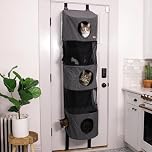 K&H PET PRODUCTS Hangin' Cat Condo Door Mounted Cat Furniture Cat Tree Classy Gray 5 Story High Rise