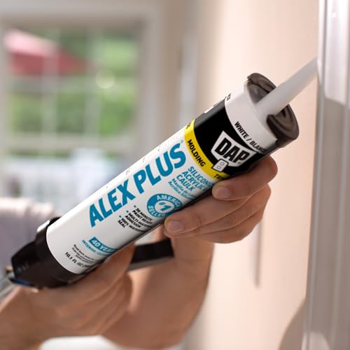 Image of 12 Pack DAP 18101 Alex Plus Acrylic Latex Caulk Plus Silicone - White 10.1-oz Cartridge (18152)