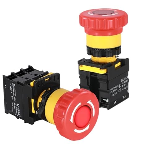 Bouton d'arrêt d'urgence 22 mm interrupteur de sécurité 1NO1NC coupure 220V