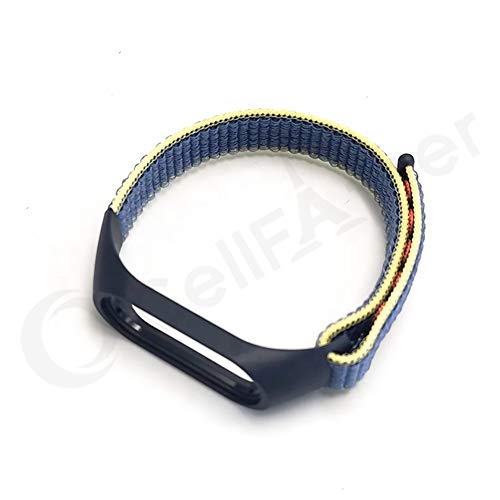 Image of CellFAther Nylon Wristband Strap Compatible for Mi Band 6 /5 /4 /3 Adjustable Nylon Sport Wristband Synthetic Fabric Strap (Alaskan Blue)