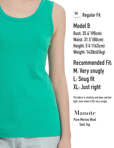 Image of 100% Merino Wool Tank Top for Women, Scoop Neck, Active Lightweight Breathable Undershirt, No-Odor Base Layer