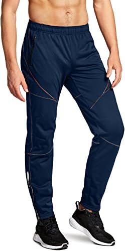 TSLA Men’s Thermal Windproof Cycling Pants, Fleece Lined Outdoor Bike Pants, Winter Cold Weather Running Pants