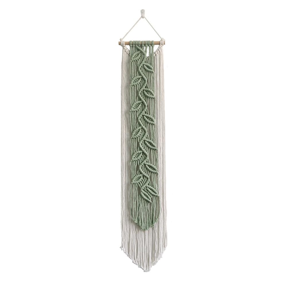 LA BAIESO Nordic Leaf Woven Macrame Tapestry Hanging Boho Garden Tassel Wall Hanging Living Room Bedroom Home Hotel Decor B