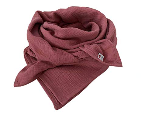 Glückspilz Musselin Tuch Damen XXL Musselintuch 130x130 cm | Schal Pareo & Strandtuch | Dreieckstuch Damen Sommer | 100% GOTS Baumwolle | 18 Farben
