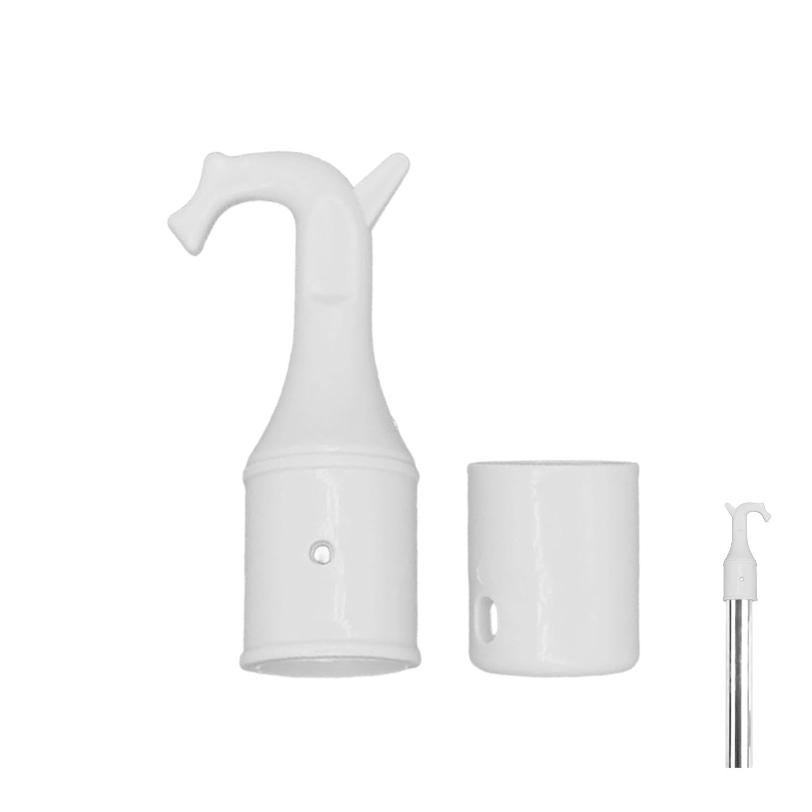 2 Pack Window Opener Pole Hooks with Non-Slip Bases, Universal Swan Shaped Skylight Window Hook for Loft Attic, Blinds, Sash Windows and Curtains, Grey
