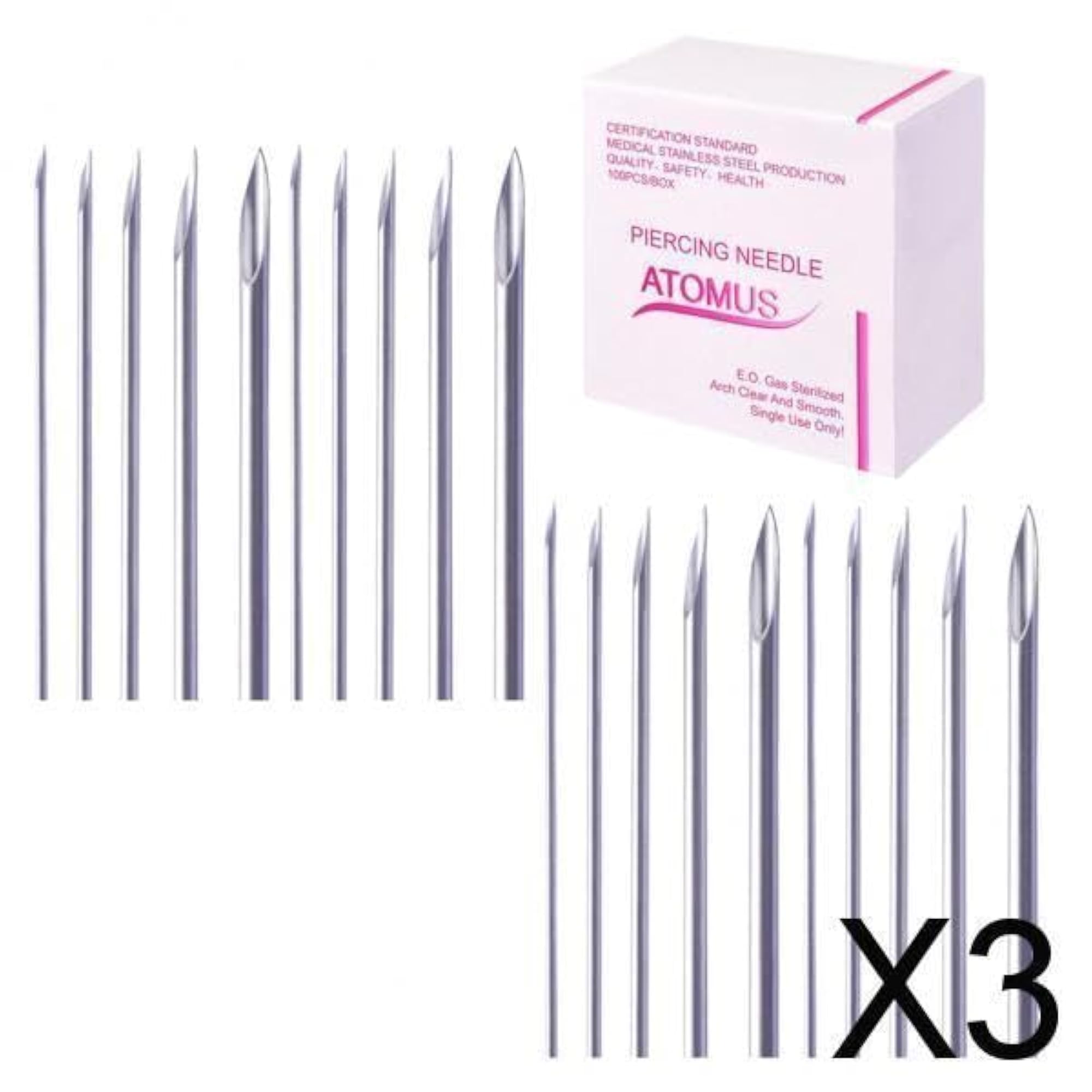 Mix Steel Body Piercing Needle Kit