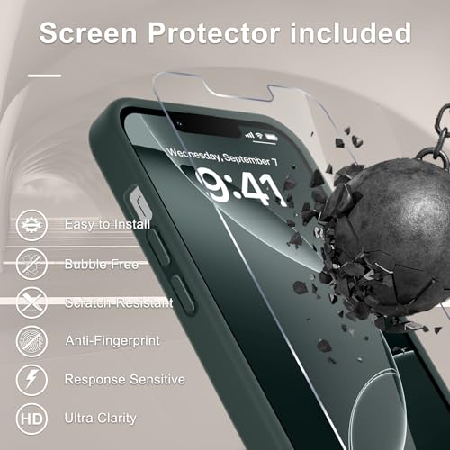 Image of YENAPOON for iPhone 13 Pro Max Case, Matte Magnetic Phone Cover [with 1 Screen Protector] [Support for MagSafe] [Shockproof Military Grade Protection] Translucent Frosted Back, Gray