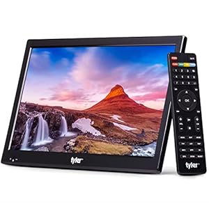 Tyler 13″ Portable TV LCD Monitor Battery Powered Wireless Capability HD-TV, HDMI, SD Slot, USB, RCA, AC/DC, FM Radio, Car Charger, Remote Control, Built in Stand Small Mini for Car Kids & Traveling