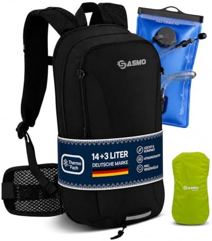SASMO Fahrradrucksack Herren & Damen mit Thermofach - MTB Rucksack | Fahrrad rucksack, Helmnetz, Regenschutz, isoliertes Fach, Skirucksack, wasserdicht, ideal für Kurzstrecken, Spo