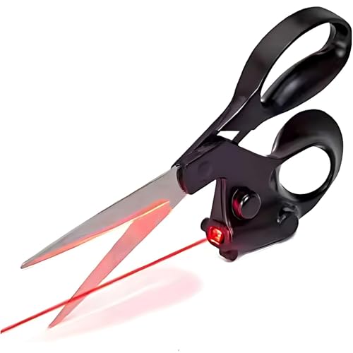 ITSTUVRH 2026 Professional Laser Guided Sewing Scissors for Office Use/Home Sewing Craft Wrapping Gift Fabric Sewing Cut Straight Fast For Crafts Fabric Paper Upgraded Ergonomic Handle