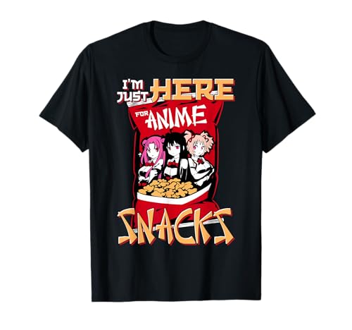 I'm Just Here for Anime Snacks Meme Quote Camiseta