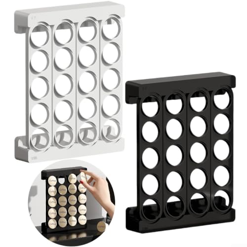 Organizador de cápsulas de café pared: soporte vertical blanco de 20 huecos 4
