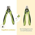 Professionelle Krallenschere für Hunde mit Schutz, Sicherheitsschloss und Nagelfeile (Mittel bis Groß, Grün) – Bild 3