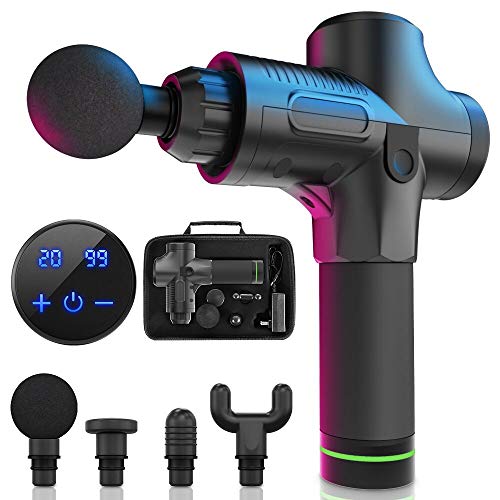 Massage Gun, 20 Speeds Adjustable Professional Handheld Deep Tissue Percussion Muscle Massager Quiet