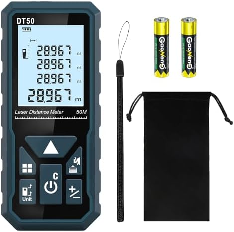 Bild 9 - Entfernungsmesser, HANMATEK LM50 50M Digitales Laser Entfernungsmesse mit LCD Hintergrundbeleuchtung M/In/Ft mit Mehreren Messmodi wie Pythagoras/Abstand/Fläche/Volumen Messungen,IP54