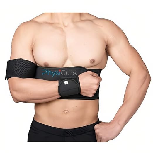 Image of Physicure Adjustable Arm Sling Support For Men And Women, Comfortable Unisex Shoulder Elbow Wrist Immobilizer Brace For Fracture Injury Recovery Breathable Lightweight Medical Arm Support Belt - Black (36-40)Inches (L)