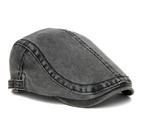 Image of Cotton Newsboy Cap,Breathable Ivy Gatsby Cabbie Beret Hat for Men's Women Driving Hunting Golf