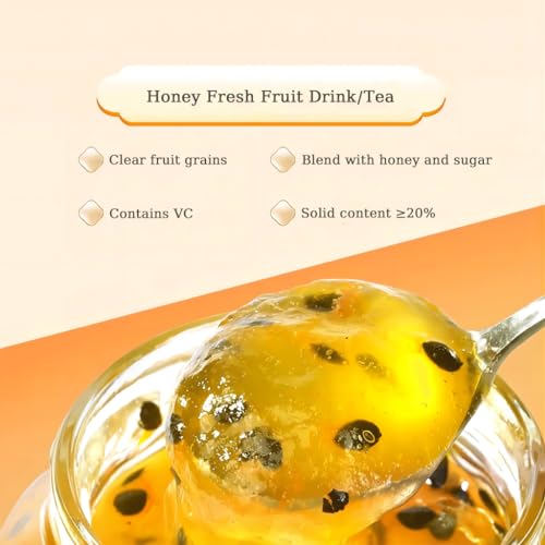 image for Mkostlich Honey Passion Fruit Puree, Passion Fruit Pulp Blended with H