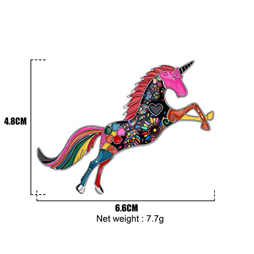 Image of DUOWEI Dainty 6 Colors Unicorn Horse Brooch Fancy Unicorn Lapel Pin Clothes Scarf Accessories for Women Girls Jewelry Gifts
