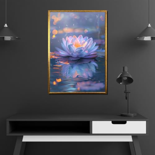Tableau fleur de lotus zen 80x110cm déco murale pour studio de yoga