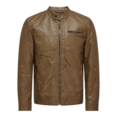 ONLY & SONS Men's Faux Leather Jacket Cover