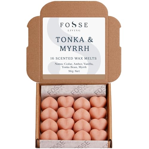 Fosse Living Tonka and Myrrh Strong Scented Wax Melts 16 Pack - The Gift for Every Occasion – Made in The UK